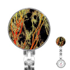 Artistic Effect Fractal Forest Background Stainless Steel Nurses Watch by Simbadda