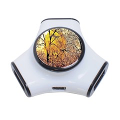 Summer Sun Set Fractal Forest Background 3-port Usb Hub by Simbadda