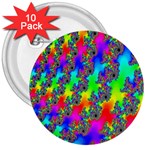 Digital Rainbow Fractal 3  Buttons (10 pack)  Front