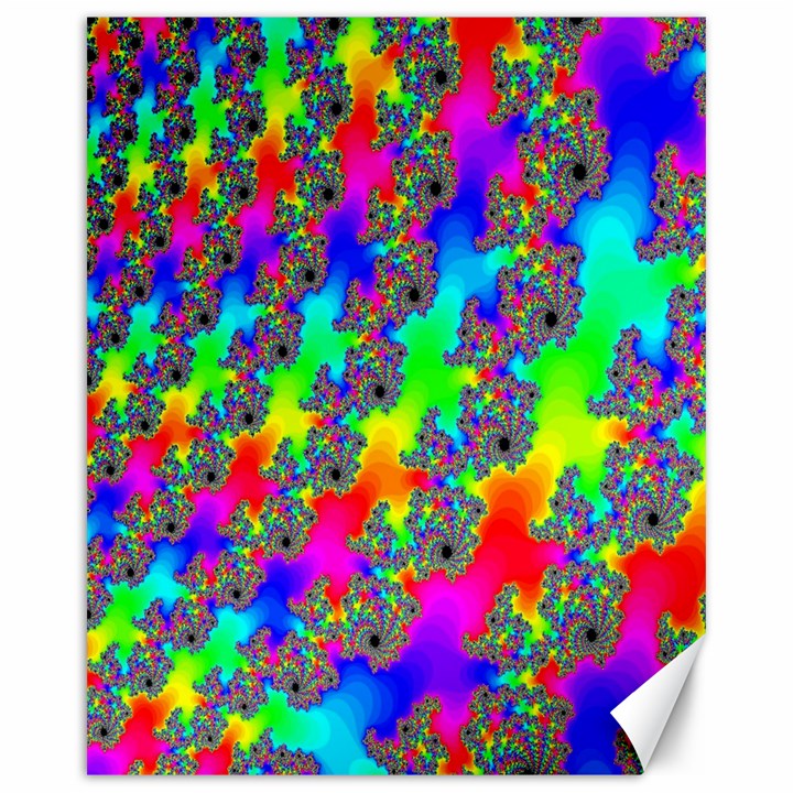 Digital Rainbow Fractal Canvas 16  x 20  