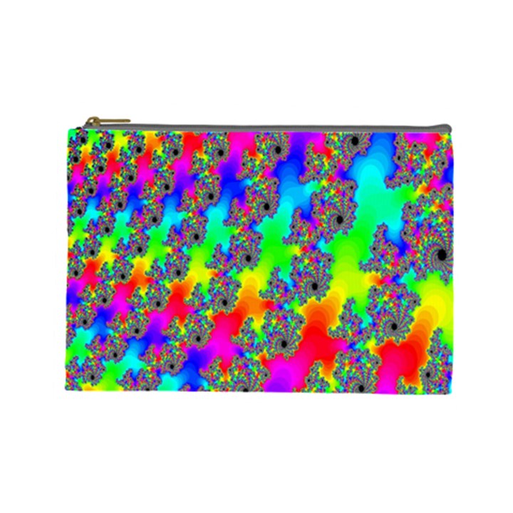 Digital Rainbow Fractal Cosmetic Bag (Large) 