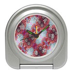 Floral Flower Wallpaper Created From Coloring Book Colorful Background Travel Alarm Clocks Front