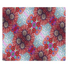 Floral Flower Wallpaper Created From Coloring Book Colorful Background Double Sided Flano Blanket (small)  by Simbadda