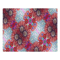 Floral Flower Wallpaper Created From Coloring Book Colorful Background Double Sided Flano Blanket (large)  by Simbadda