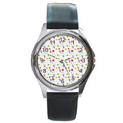 Decorative Spring Flower Pattern Round Metal Watch by TastefulDesigns