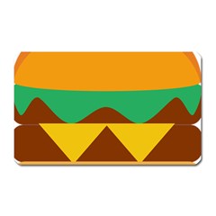 Hamburger Bread Food Cheese Magnet (rectangular) by Simbadda