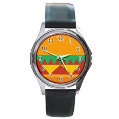 Burger Bread Food Cheese Vegetable Round Metal Watch