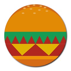 Burger Bread Food Cheese Vegetable Round Mousepads by Simbadda