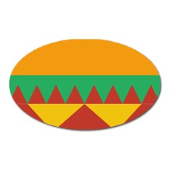 Burger Bread Food Cheese Vegetable Oval Magnet