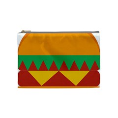 Burger Bread Food Cheese Vegetable Cosmetic Bag (medium)  by Simbadda