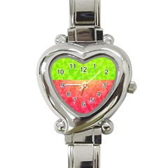 Colorful Abstract Triangles Pattern  Heart Italian Charm Watch