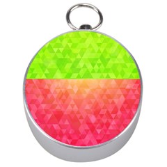 Colorful Abstract Triangles Pattern  Silver Compasses by TastefulDesigns