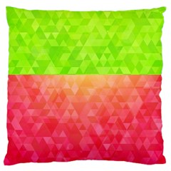 Colorful Abstract Triangles Pattern  Large Flano Cushion Case (one Side) by TastefulDesigns