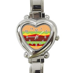 Vector Burger Time Background Heart Italian Charm Watch by Simbadda