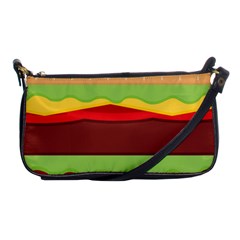 Vector Burger Time Background Shoulder Clutch Bags