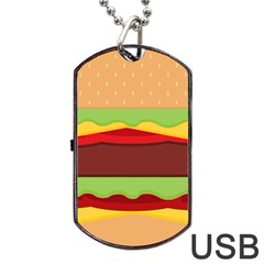 Vector Burger Time Background Dog Tag Usb Flash (one Side) by Simbadda