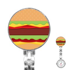 Vector Burger Time Background Stainless Steel Nurses Watch by Simbadda