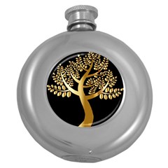 Abstract Art Floral Forest Round Hip Flask (5 Oz)