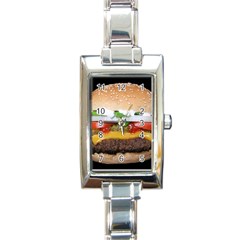 Abstract Barbeque Bbq Beauty Beef Rectangle Italian Charm Watch by Simbadda