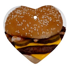 Cheeseburger On Sesame Seed Bun Ornament (Heart)