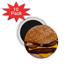 Cheeseburger On Sesame Seed Bun 1.75  Magnets (10 pack) 