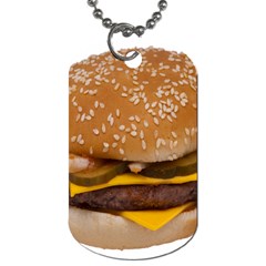 Cheeseburger On Sesame Seed Bun Dog Tag (Two Sides)