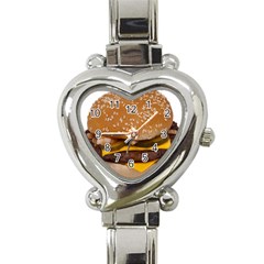 Cheeseburger On Sesame Seed Bun Heart Italian Charm Watch