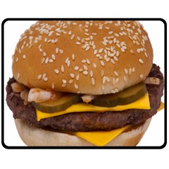 Cheeseburger On Sesame Seed Bun Fleece Blanket (Medium) 