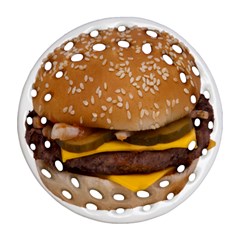 Cheeseburger On Sesame Seed Bun Ornament (Round Filigree)