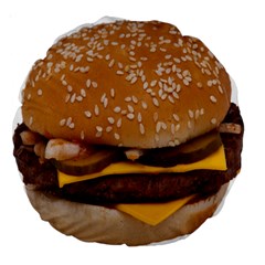 Cheeseburger On Sesame Seed Bun Large 18  Premium Round Cushions