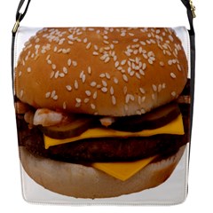 Cheeseburger On Sesame Seed Bun Flap Messenger Bag (s) by Simbadda