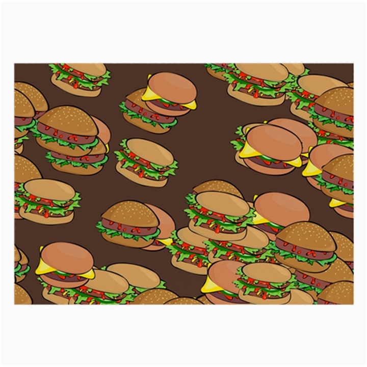 A Fun Cartoon Cheese Burger Tiling Pattern Large Glasses Cloth (2-Side)