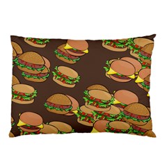 A Fun Cartoon Cheese Burger Tiling Pattern Pillow Case by Simbadda