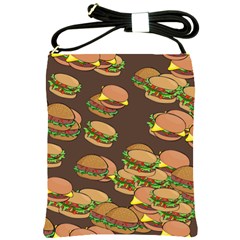 A Fun Cartoon Cheese Burger Tiling Pattern Shoulder Sling Bags by Simbadda