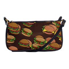 A Fun Cartoon Cheese Burger Tiling Pattern Shoulder Clutch Bags by Simbadda