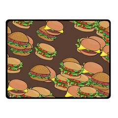 A Fun Cartoon Cheese Burger Tiling Pattern Fleece Blanket (small) by Simbadda