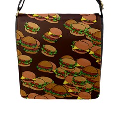 A Fun Cartoon Cheese Burger Tiling Pattern Flap Messenger Bag (l)  by Simbadda