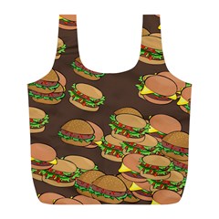 A Fun Cartoon Cheese Burger Tiling Pattern Full Print Recycle Bags (l)  by Simbadda