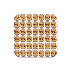 Hamburger Pattern Rubber Coaster (square)  by Simbadda