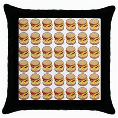 Hamburger Pattern Throw Pillow Case (black) by Simbadda