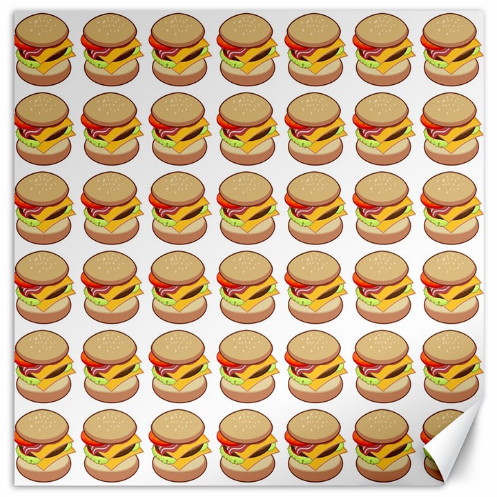 Hamburger Pattern Canvas 12  x 12  