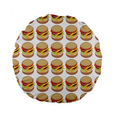 Hamburger Pattern Standard 15  Premium Round Cushions by Simbadda