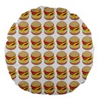 Hamburger Pattern Large 18  Premium Flano Round Cushions Back