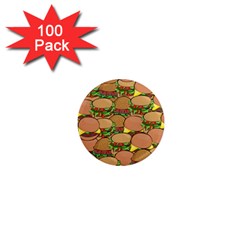 Burger Double Border 1  Mini Magnets (100 Pack)  by Simbadda