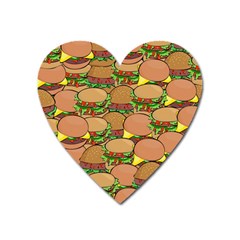 Burger Double Border Heart Magnet by Simbadda