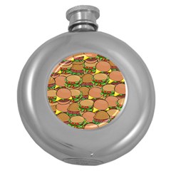 Burger Double Border Round Hip Flask (5 Oz)