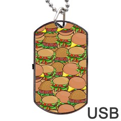 Burger Double Border Dog Tag Usb Flash (one Side) by Simbadda