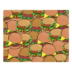 Burger Double Border Double Sided Flano Blanket (large)  by Simbadda