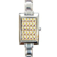 Hamburger And Fries Rectangle Italian Charm Watch by Simbadda