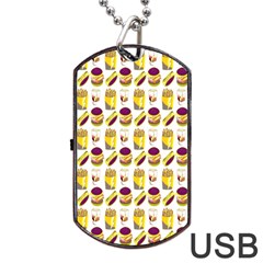 Hamburger And Fries Dog Tag Usb Flash (one Side) by Simbadda